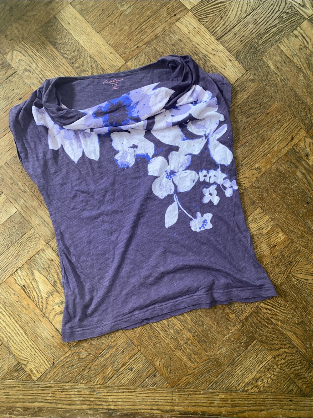 Purple Eddie Bauer cowl neck t shirt size small